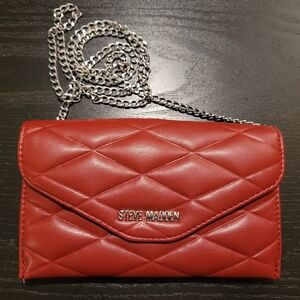 Steve Madden Red Quilted Chain Bag